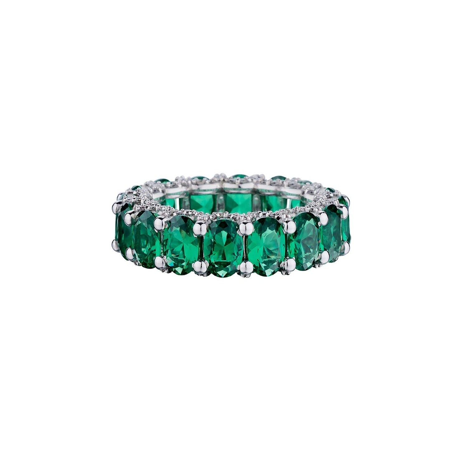 EMERALD & DIAMOND ETERNITY BAND