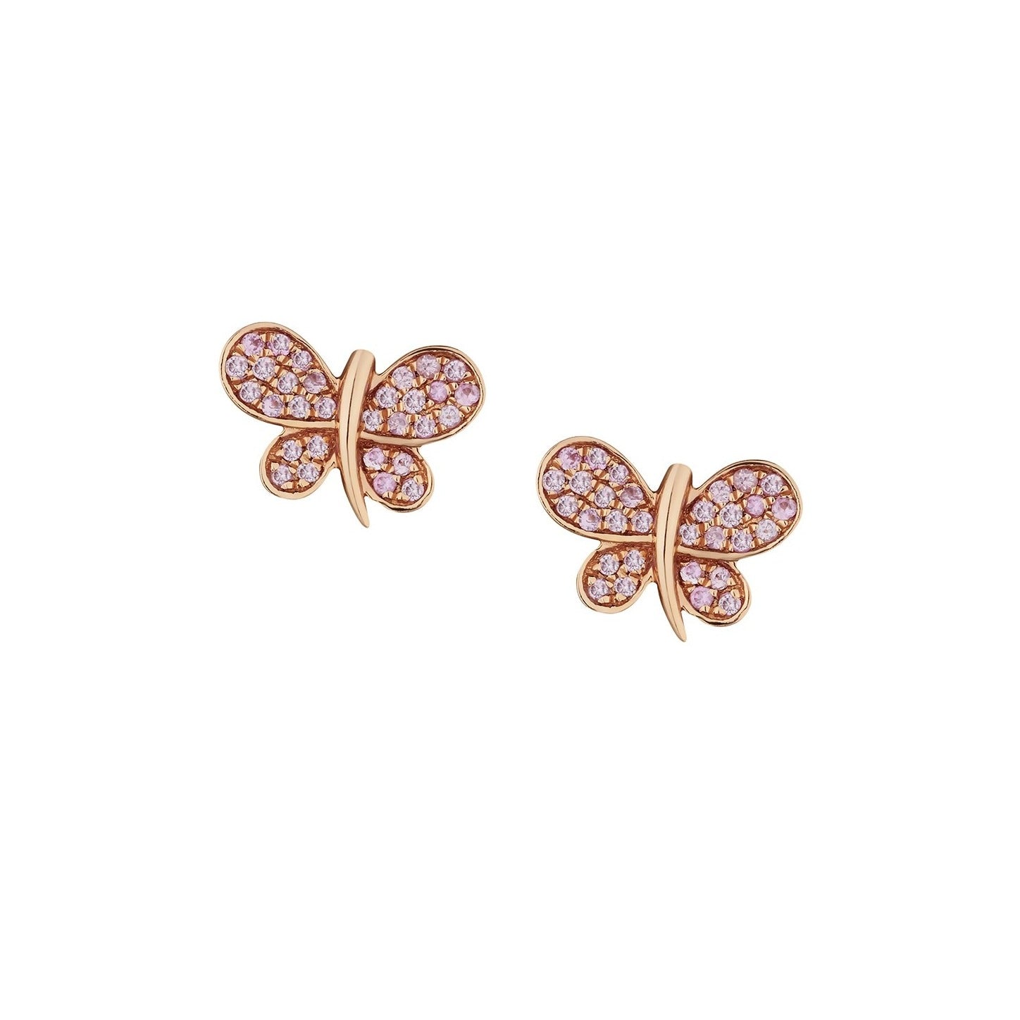 PINK SAPPHIRE BUTTERFLY STUDS