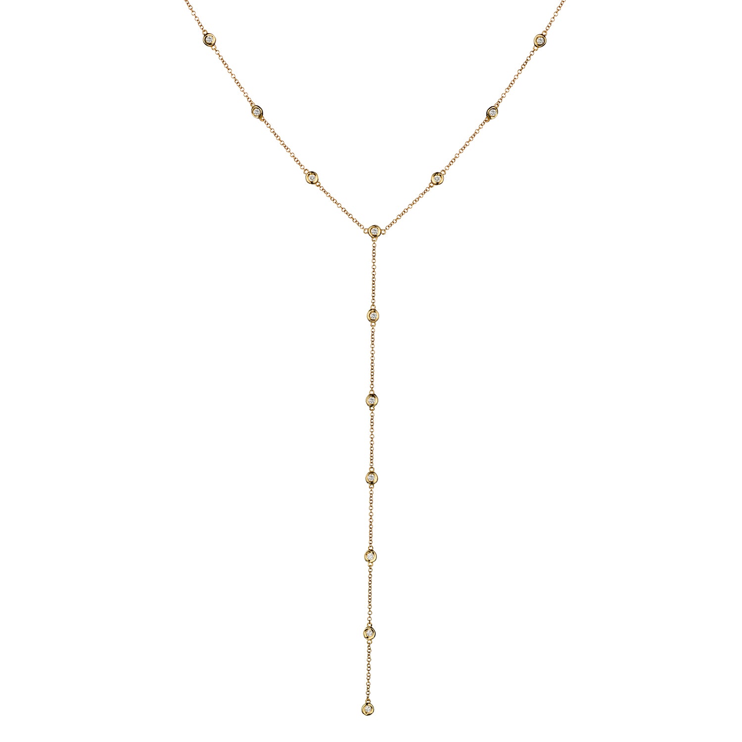 BEZEL SET DIAMOND LARIAT