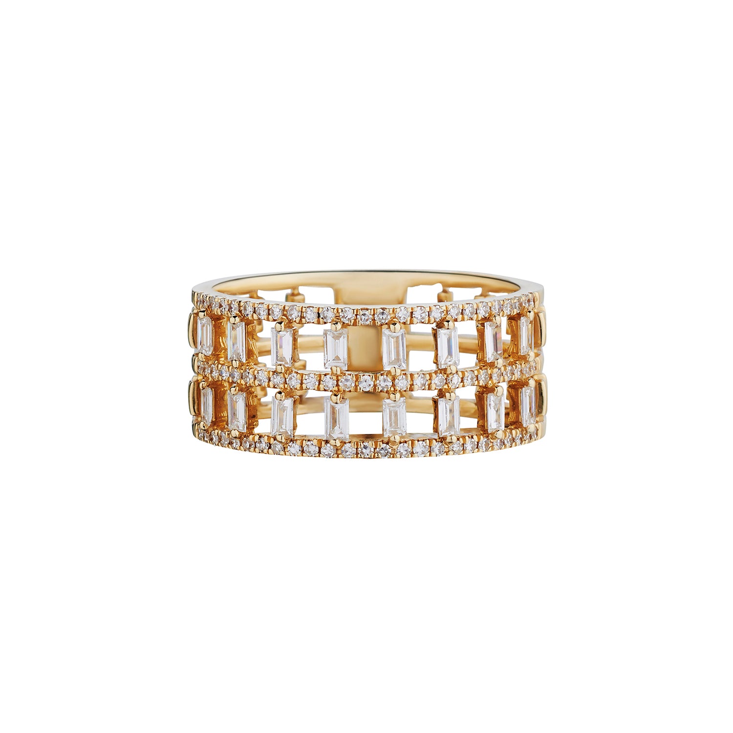 DOUBLE BAGUETTE & DIAMOND BAND