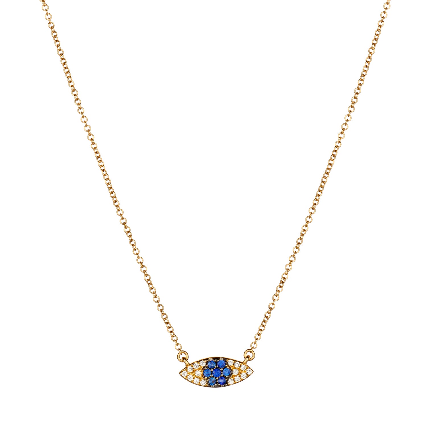 SAPPHIRE & DIAMOND EVIL EYE NECKLACE