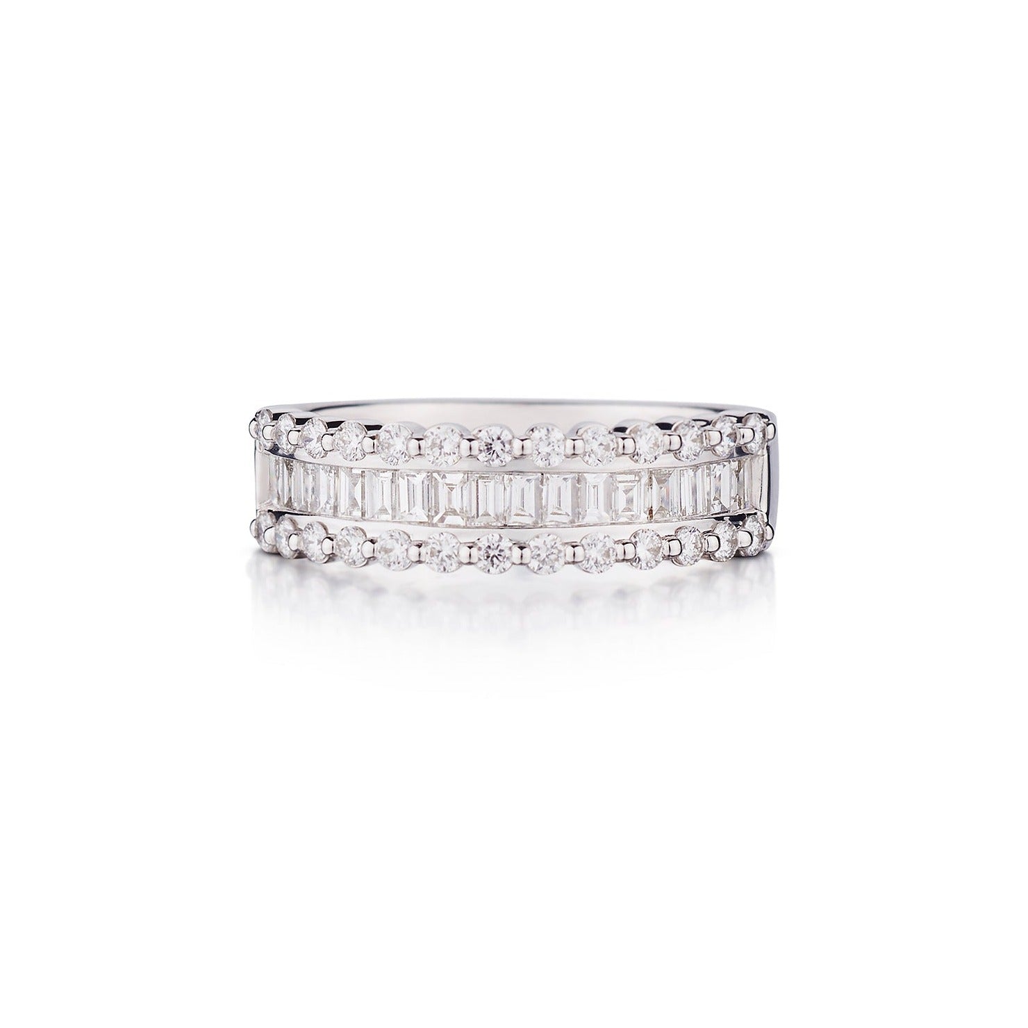 BAGUETTE & ROUND HALF DIAMOND ETERNITY BAND