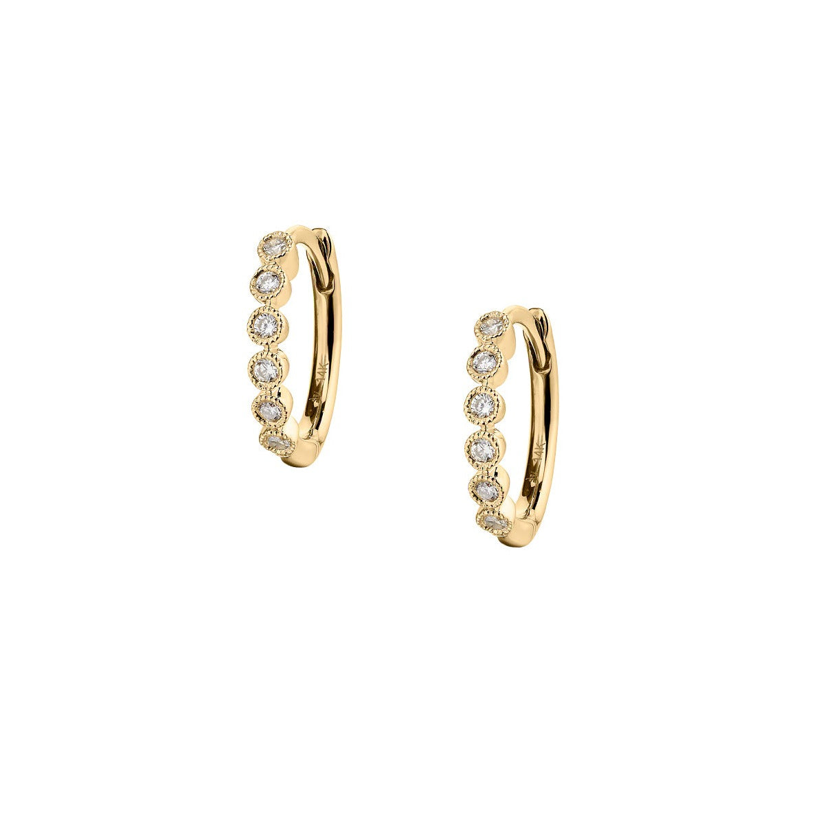 BEZEL SET DIAMOND HUGGIE EARRINGS