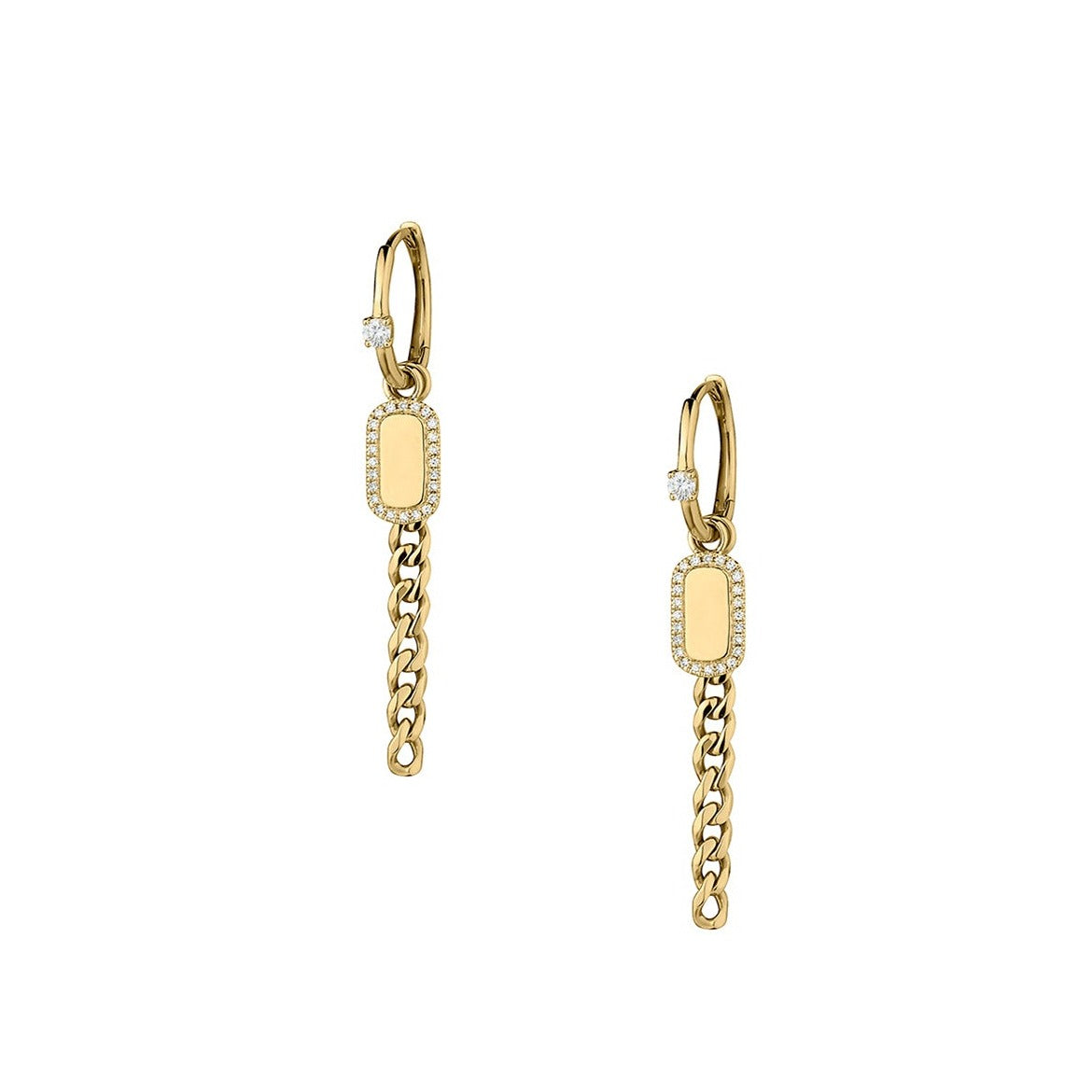 DIAMOND CHAIN LINK DROP EARRINGS