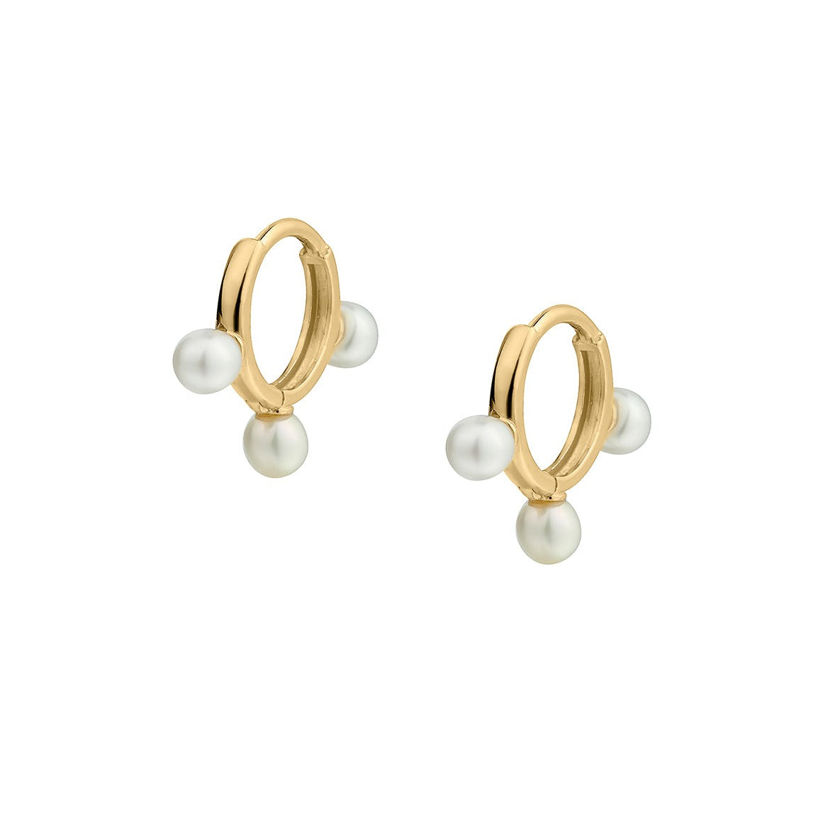 MULTI PEARL DROP HUGGIE EARRING