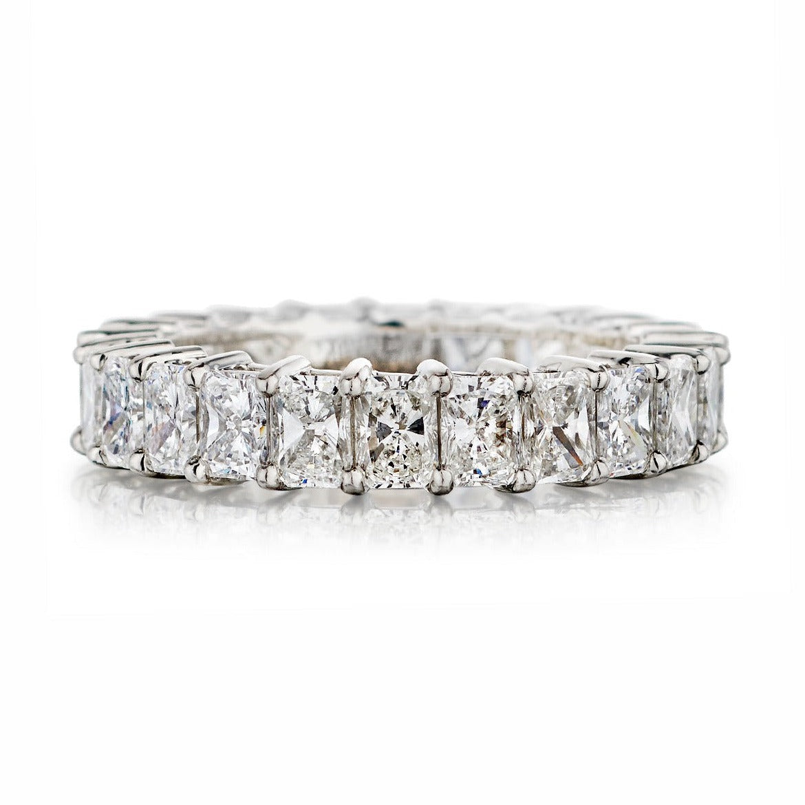 Shared Claw Radiant Cut Diamond Eternity Band