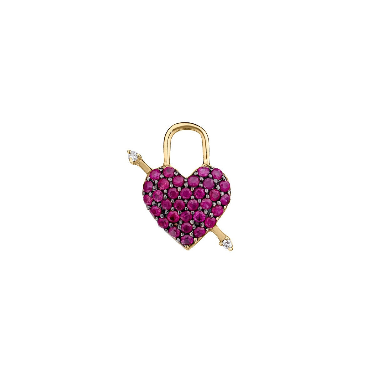 RUBY & DIAMOND HEART CHARM