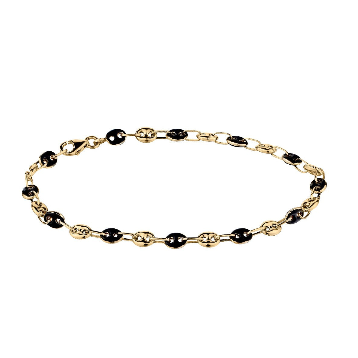 GOLD AND ENAMEL LINK BRACELET