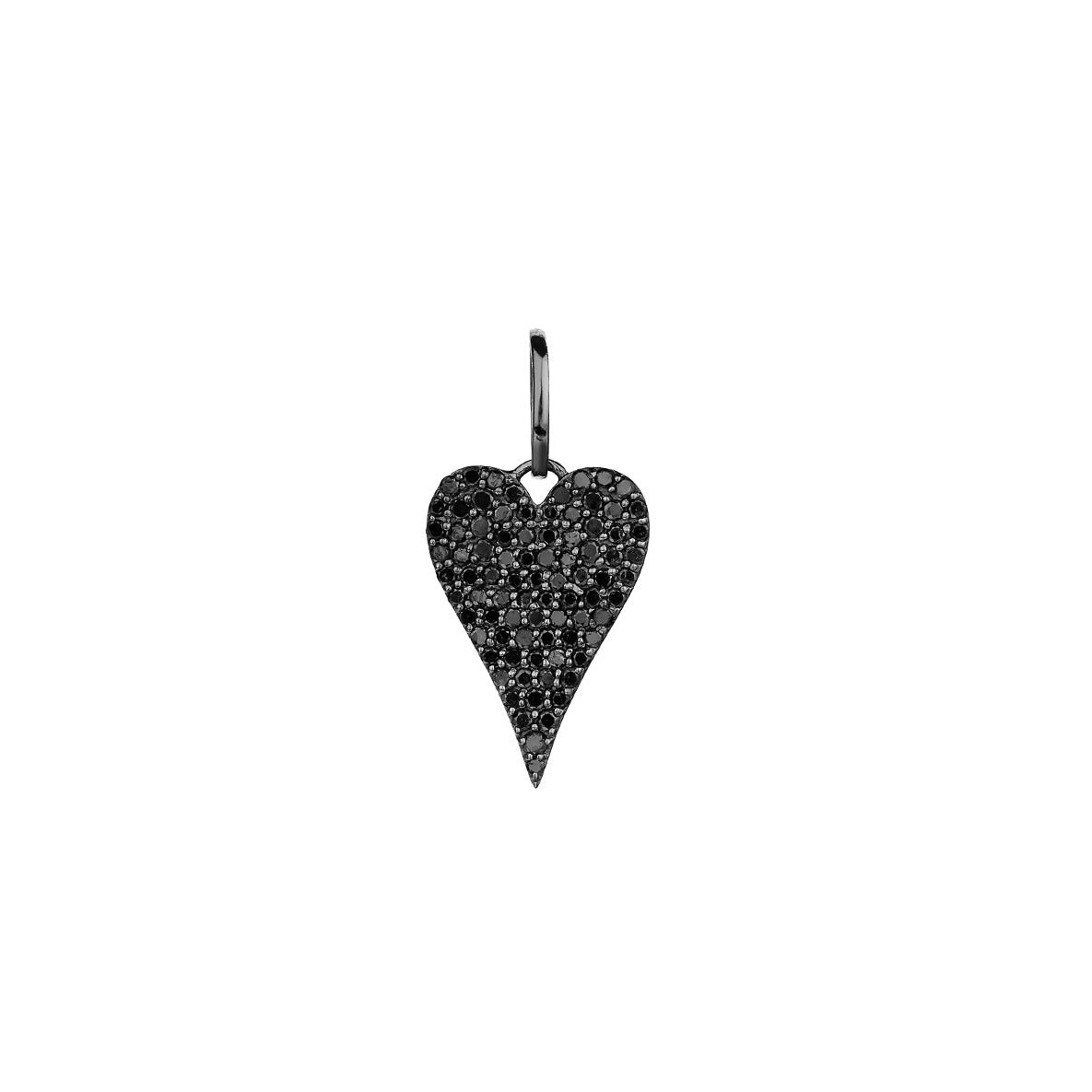 BLACK DIAMOND HEART CHARM