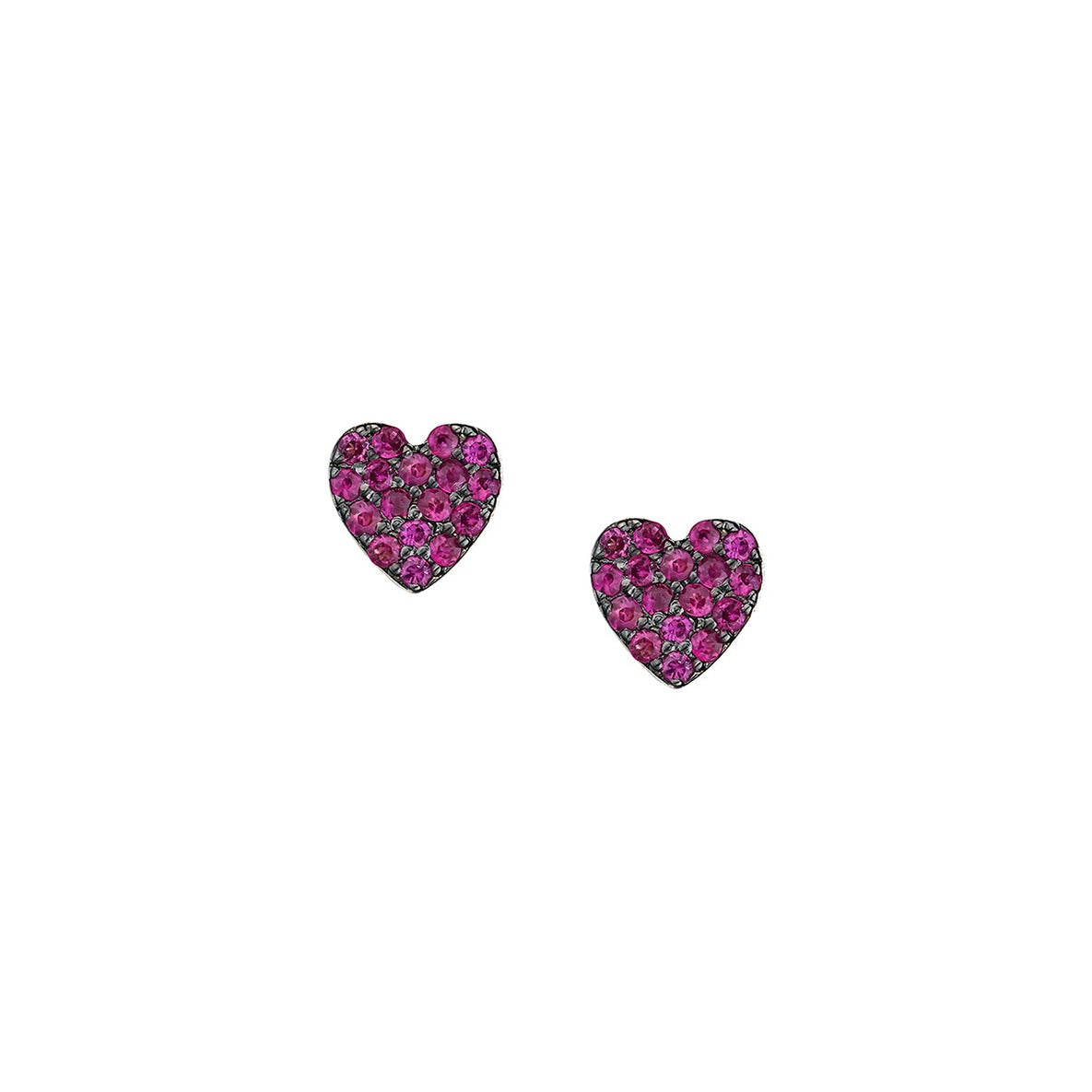 RUBY HEART STUDS