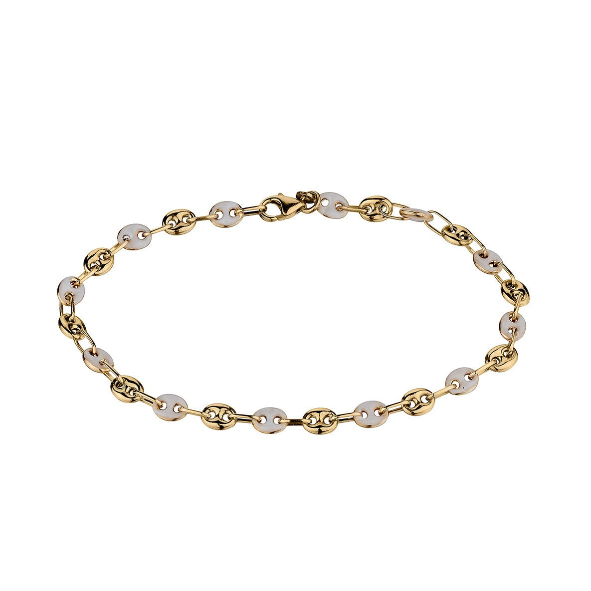 GOLD AND ENAMEL LINK BRACELET