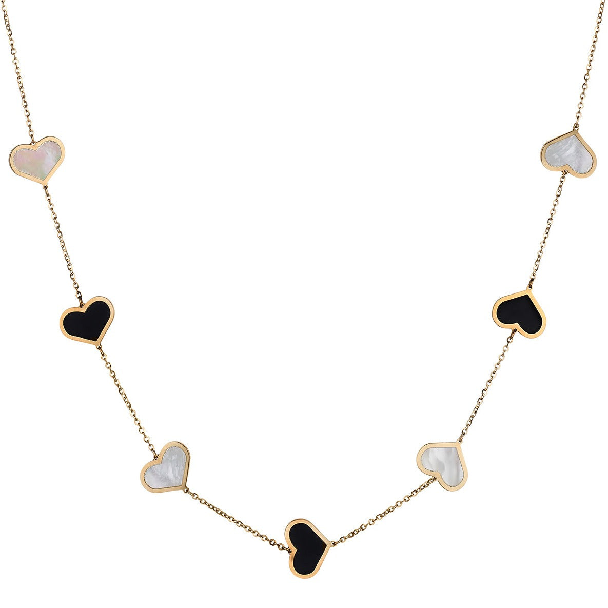 MULTI HEART & CHAIN NECKLACE