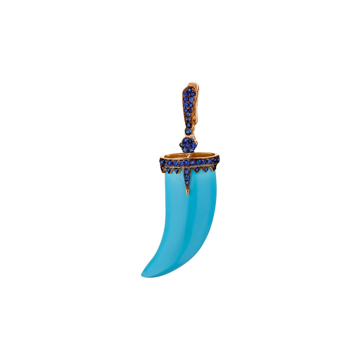 TURQUOISE & BLUE SAPPHIRE TUSK CHARM