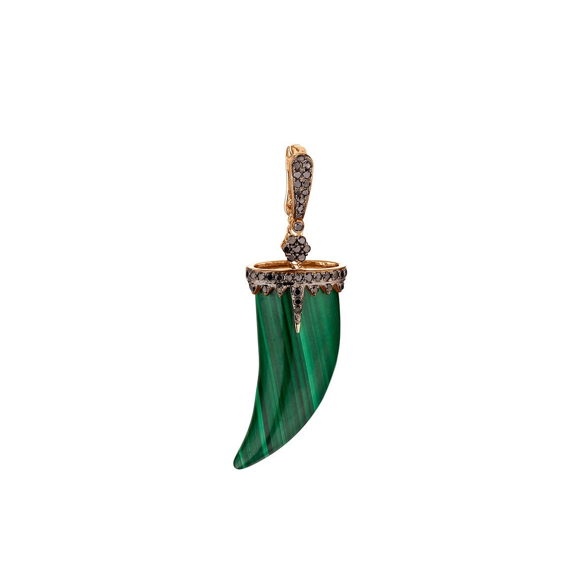 MALACHITE & BLACK DIAMOND TUSK CHARM