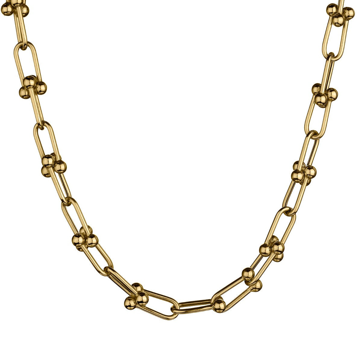 BAR AND BALL CHAIN LINK NECKLACE