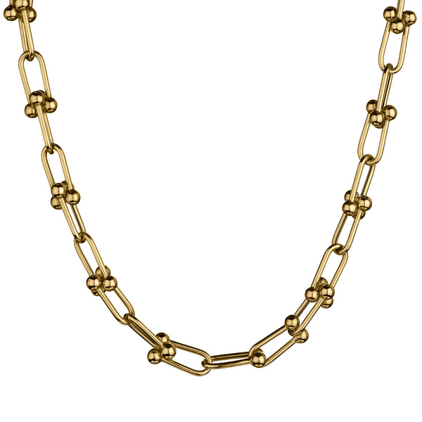 BAR AND BALL CHAIN LINK NECKLACE