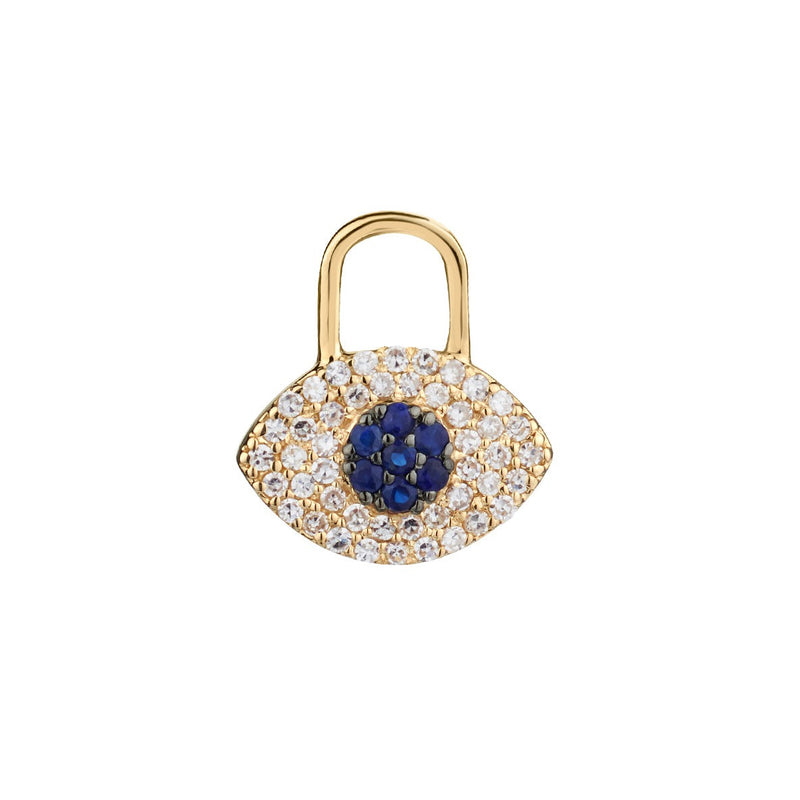 MINI BLUE SAPPHIRE & DIAMOND EVIL EYE CHARM