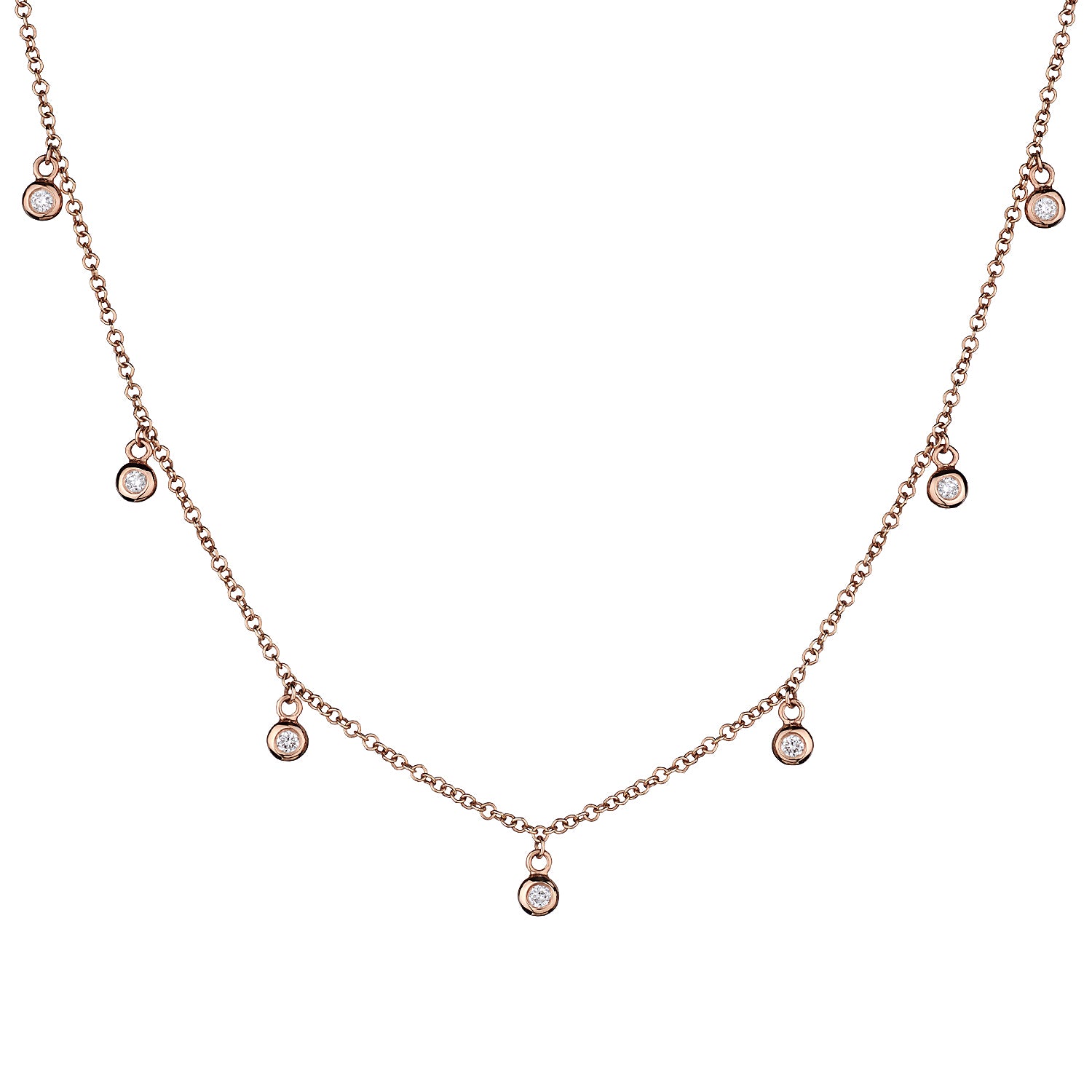 BEZEL SET DIAMOND SPRINKLE NECKLACE