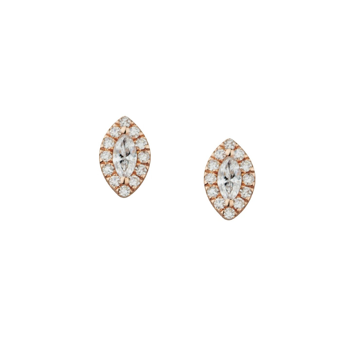 MARQUISE & DIAMOND HALO STUDS