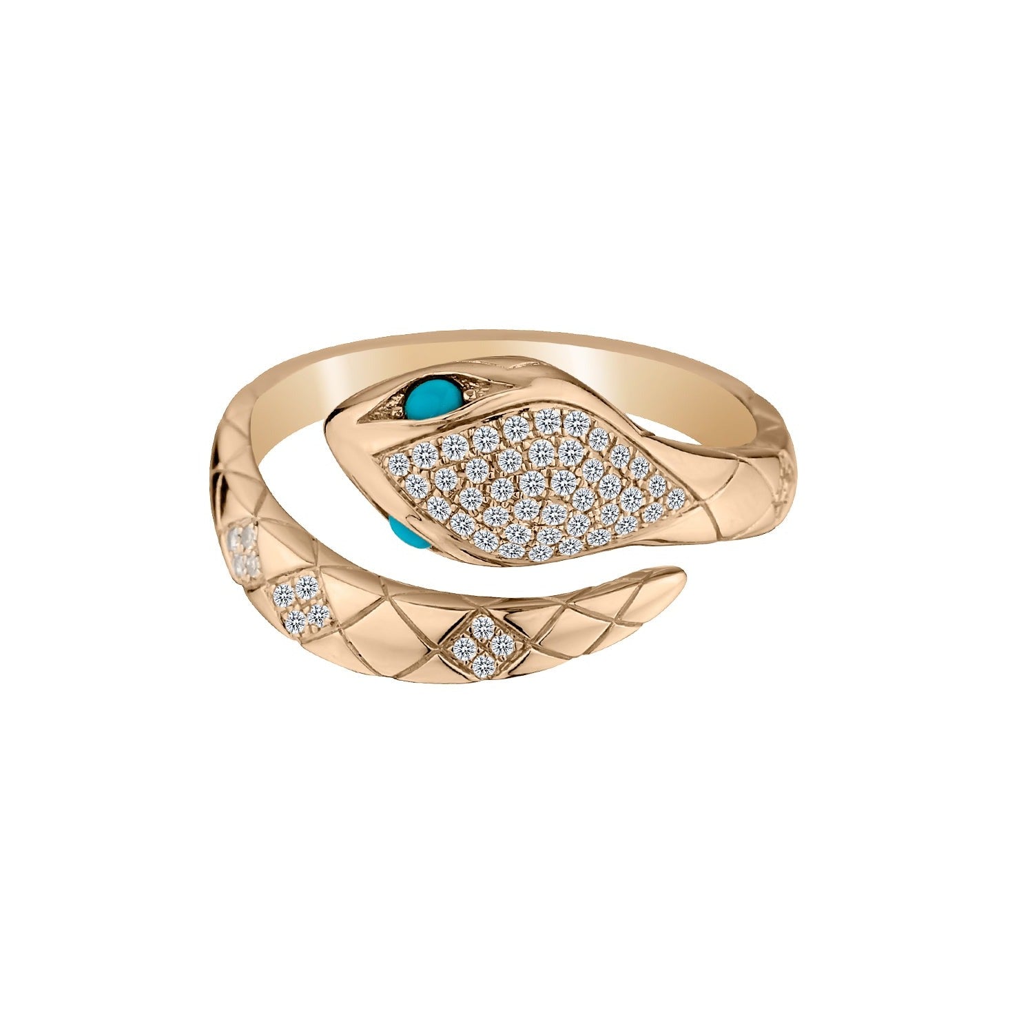 TURQUOISE & DIAMOND SNAKE RING