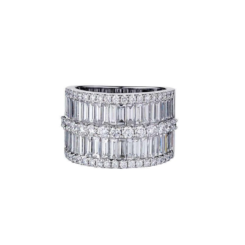 DOUBLE BAGUETTE & ROUND DIAMOND BAND