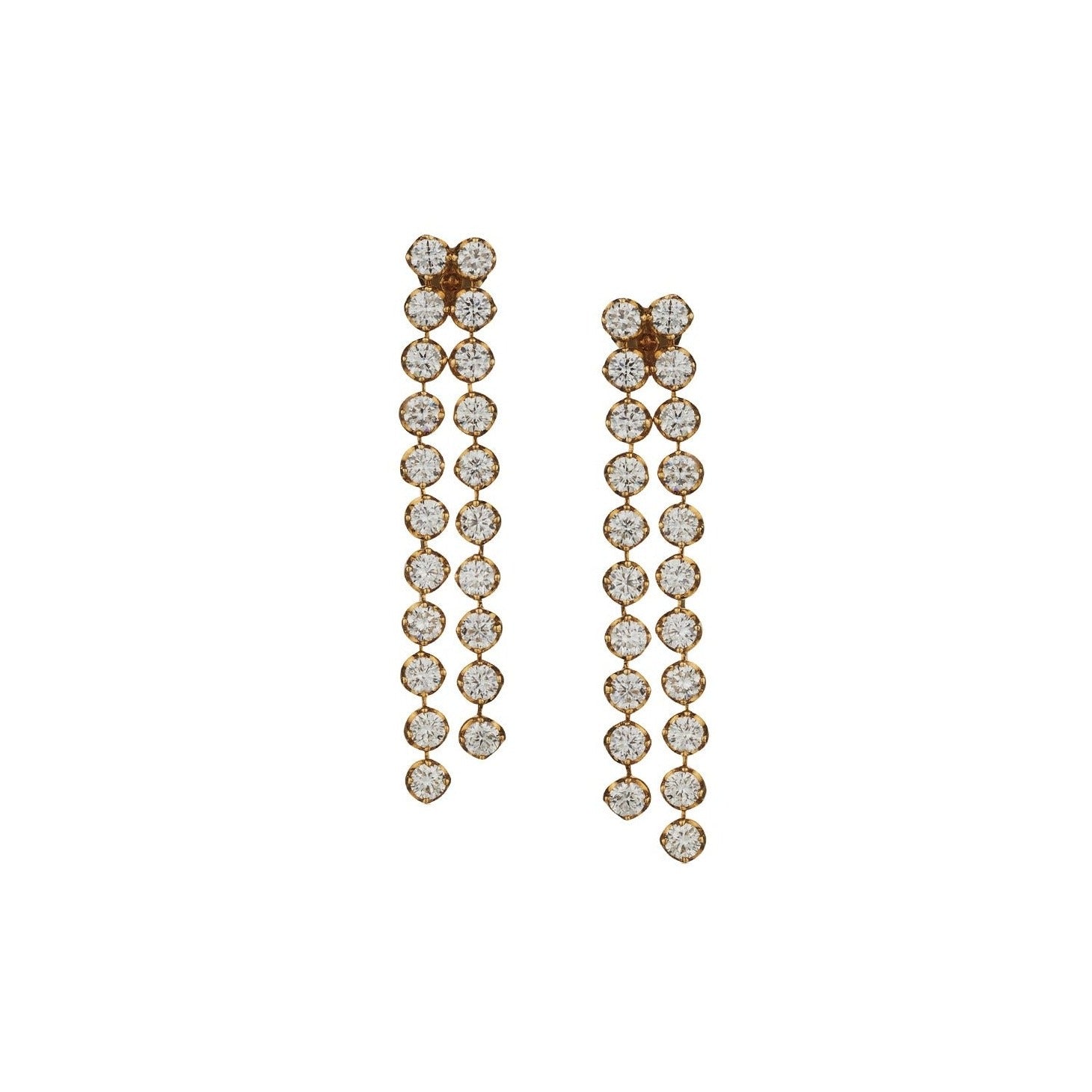 DOUBLE DIAMOND DROP EARRINGS