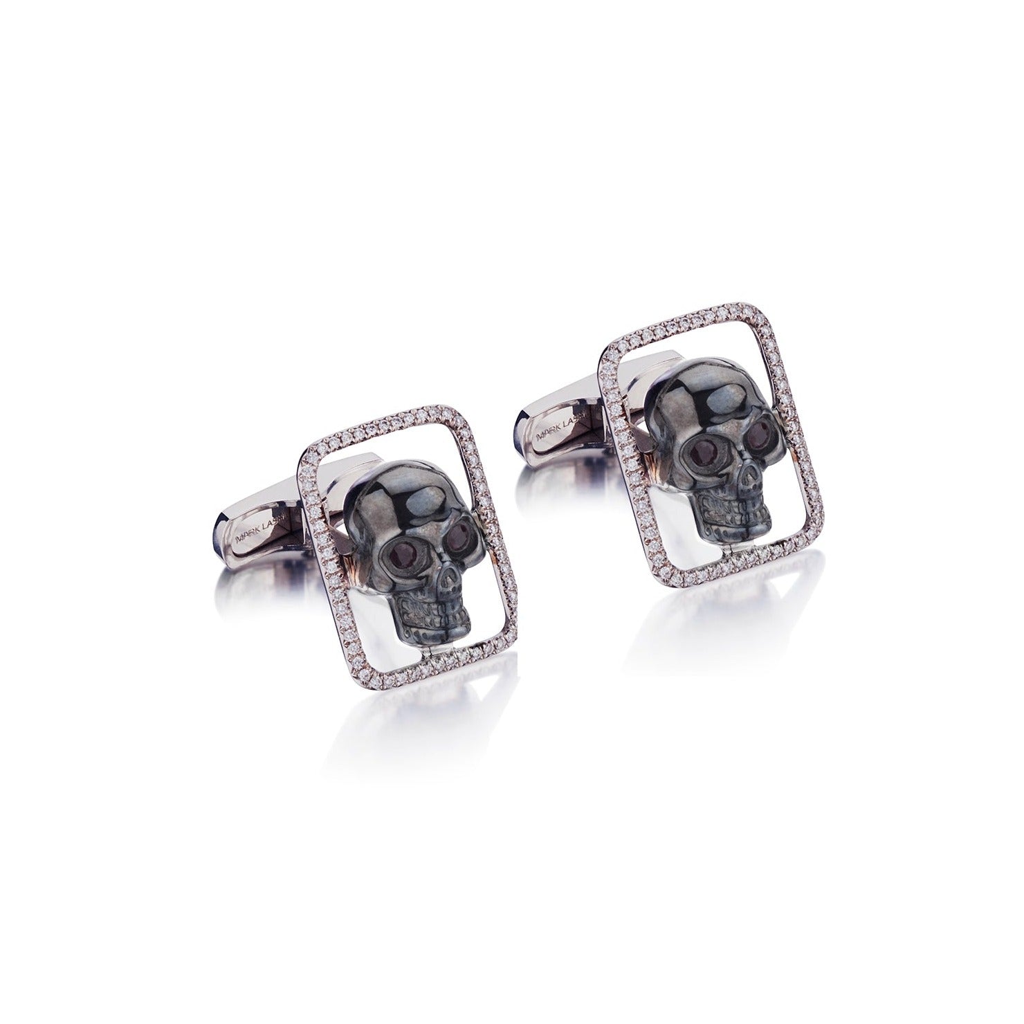 RUBY & DIAMOND SKULL CUFFLINKS