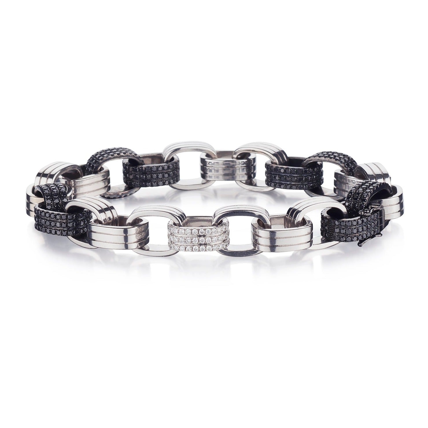 BLACK & WHITE DIAMOND LINK BRACELET