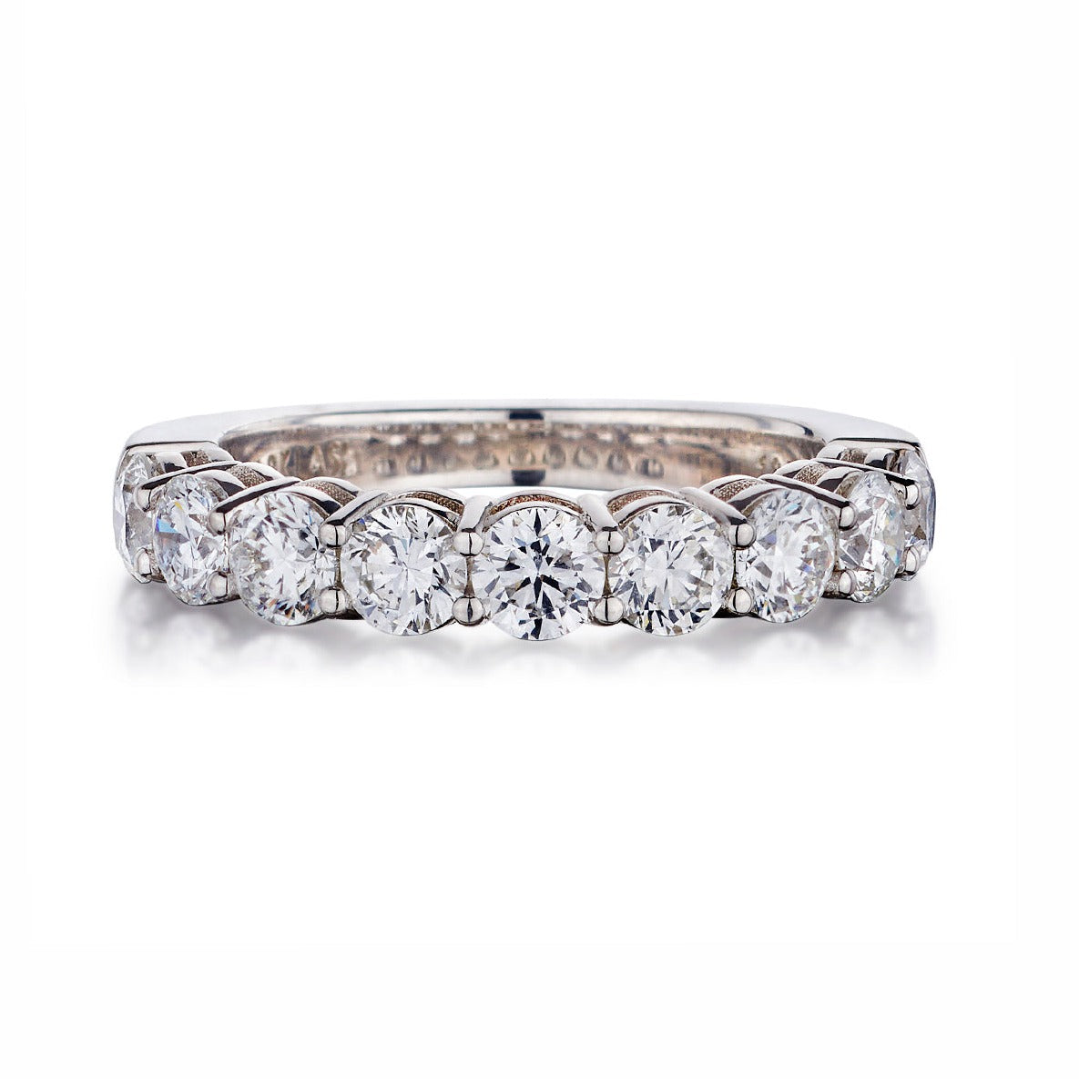 Shared Claw Round Brilliant Cut Diamond Eternity Band