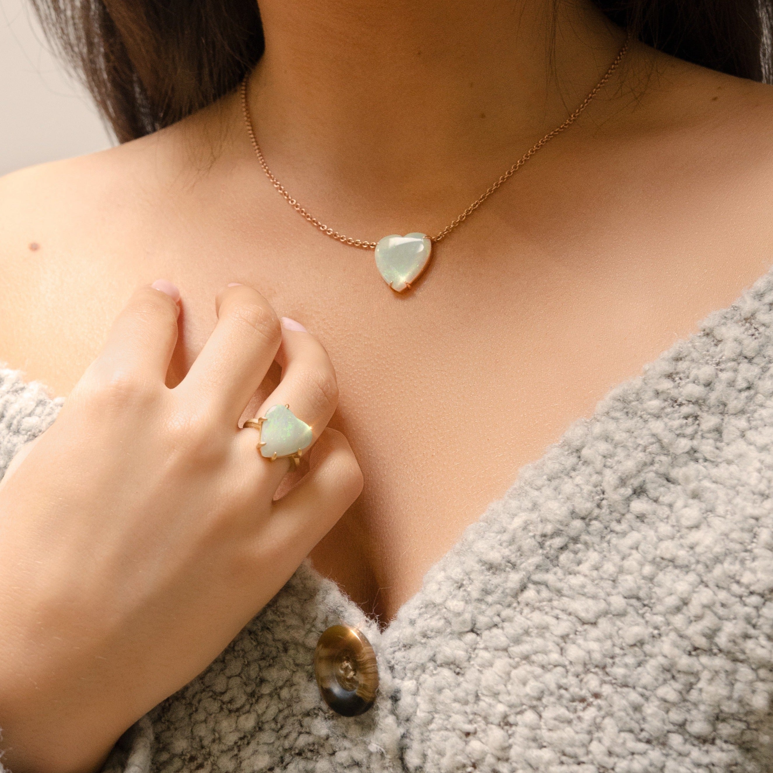 OPAL HEART NECKLACE