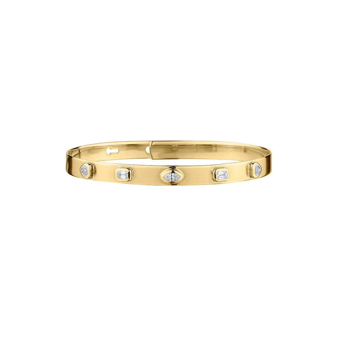 MULTI-SHAPED DIAMOND BANGLE