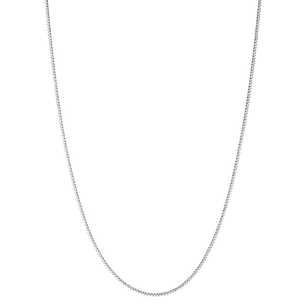 3 CLAW LONG DIAMOND TENNIS NECKLACE