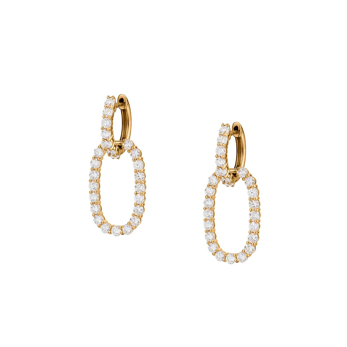 OVAL DIAMOND DROP EARRINGS