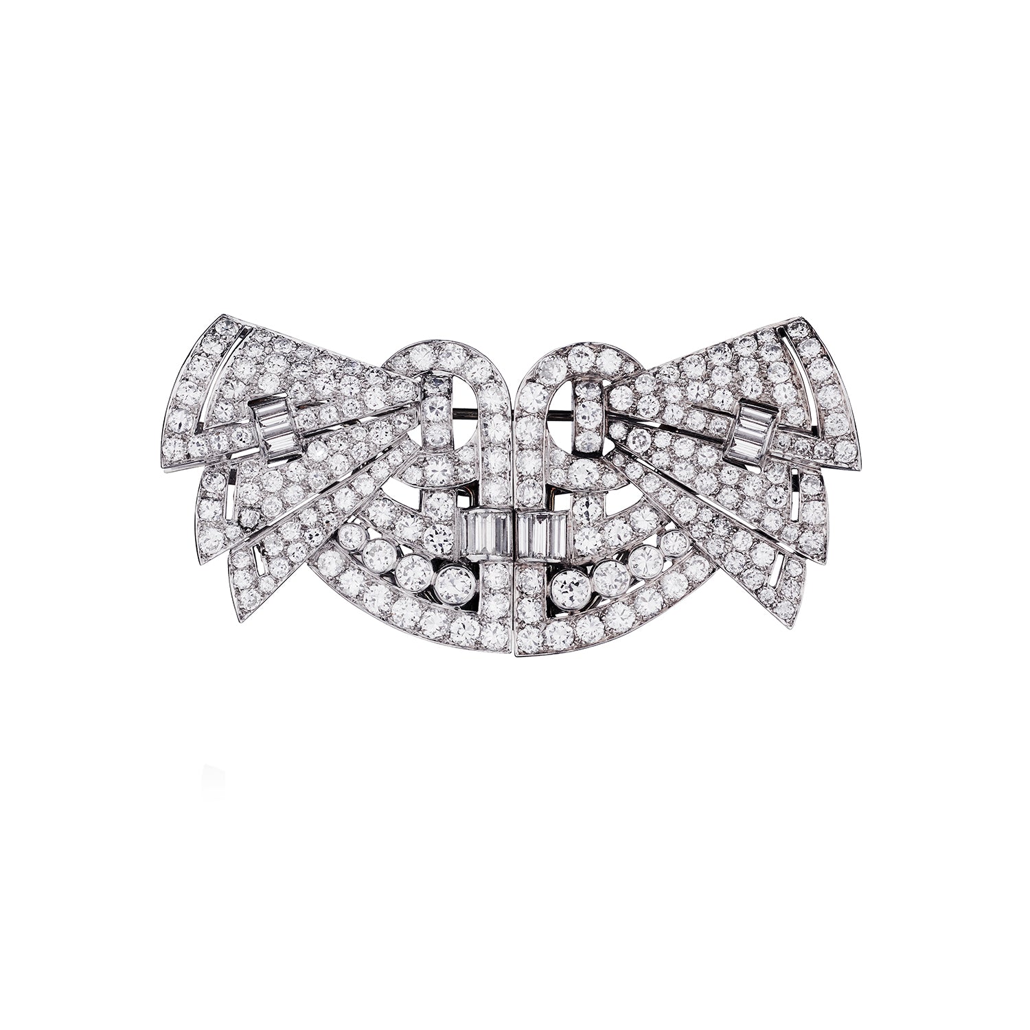 VINTAGE DIAMOND BROOCH/COLLAR CLIPS