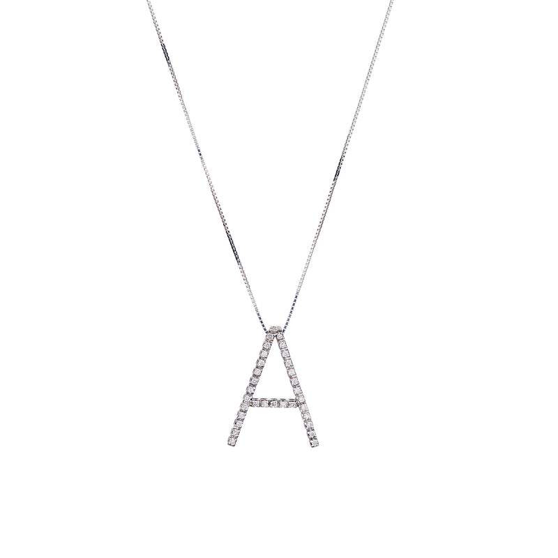 LARGE DIAMOND INITIAL NECKLACE