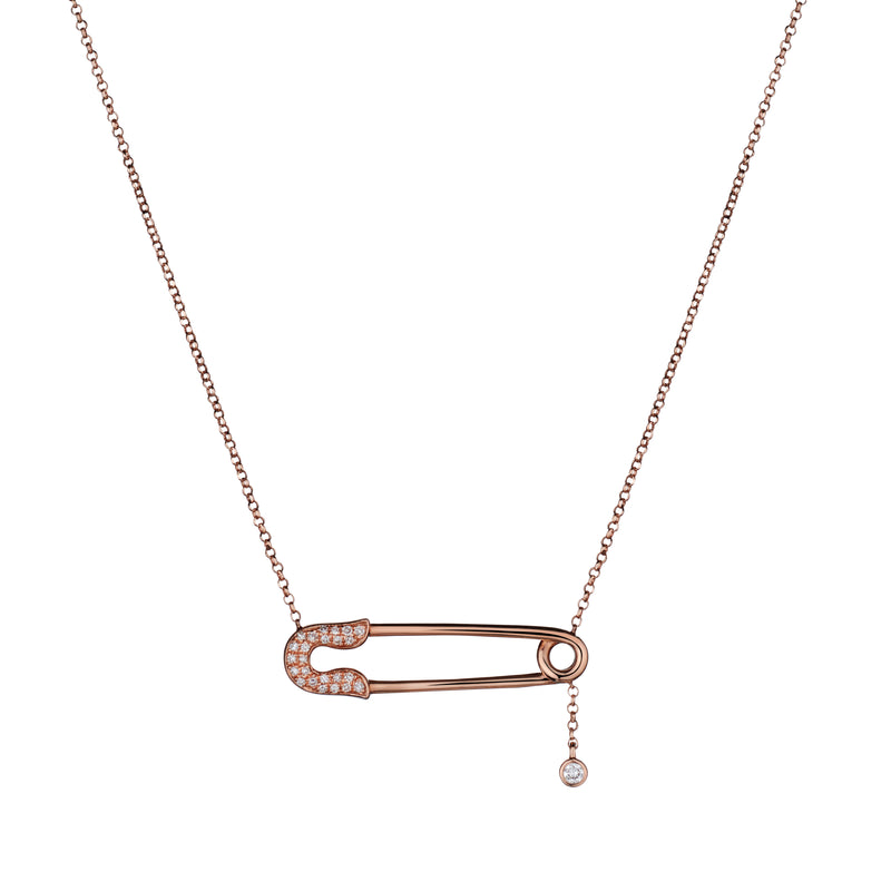 DIAMOND SAFETY PIN NECKLACE