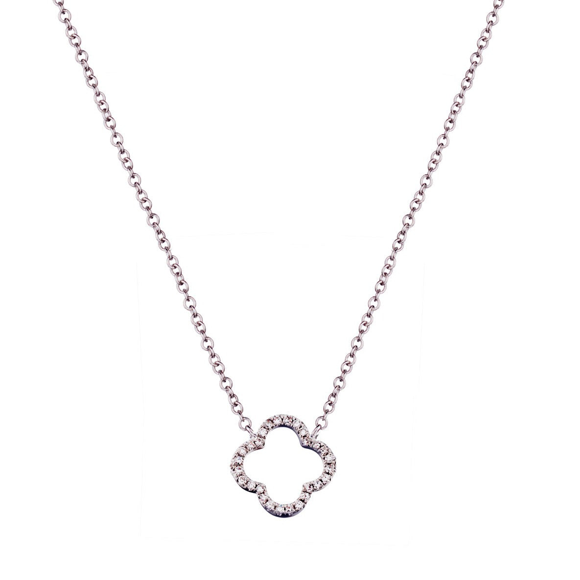 OPEN DIAMOND FLOWER NECKLACE