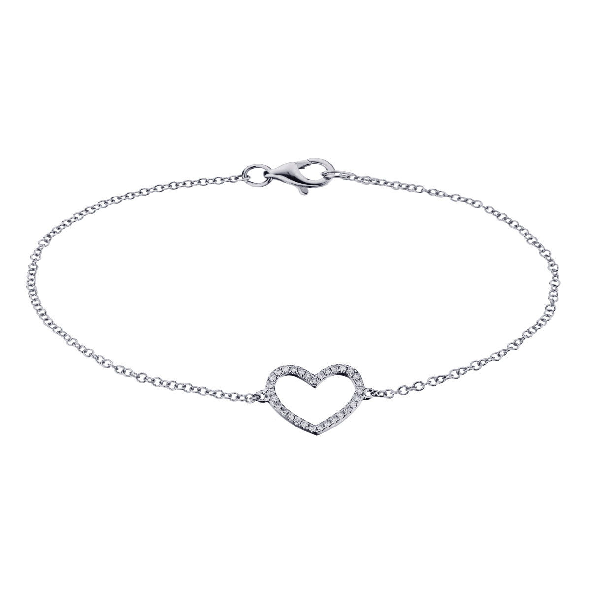 OPEN HEART DIAMOND BRACELET