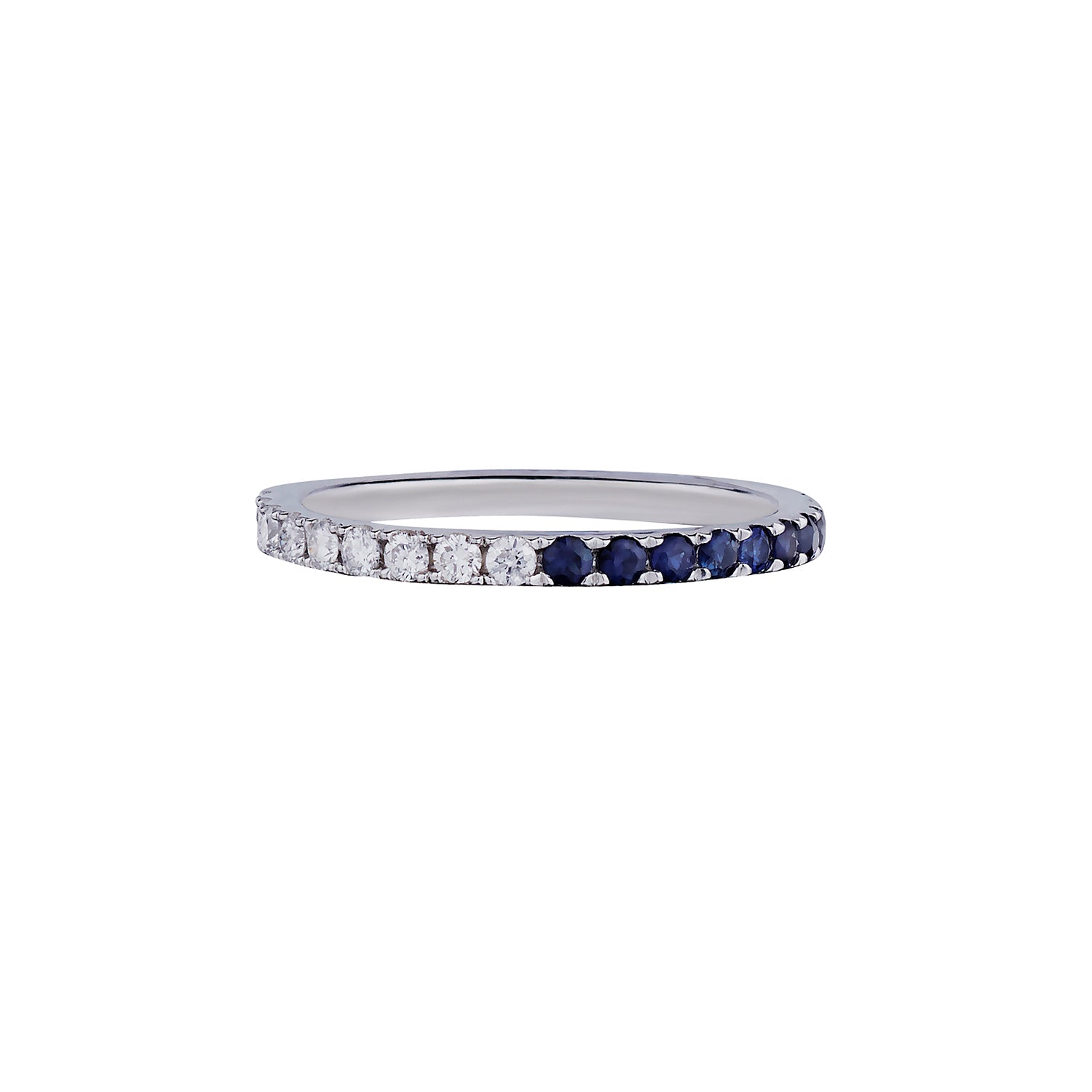 HALF & HALF SAPPHIRE & DIAMOND ETERNITY BAND