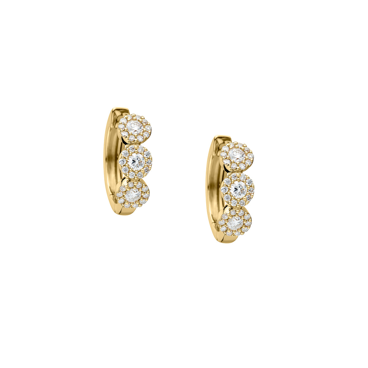 ROUND DIAMOND HUGGIE EARRINGS