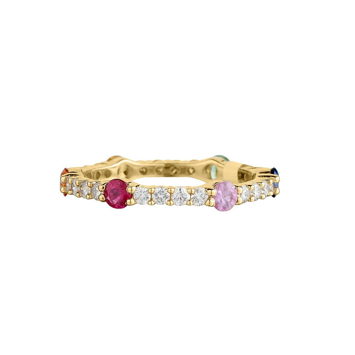 COLOURED STONE & DIAMOND BAND