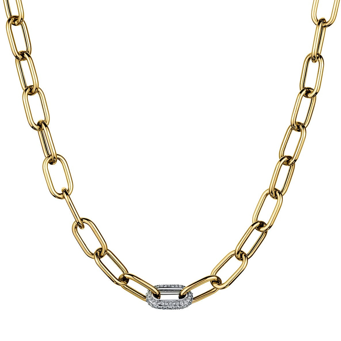 OVAL LINK DIAMOND CHAIN NECKLACE