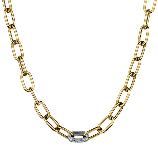 OVAL LINK DIAMOND CHAIN NECKLACE