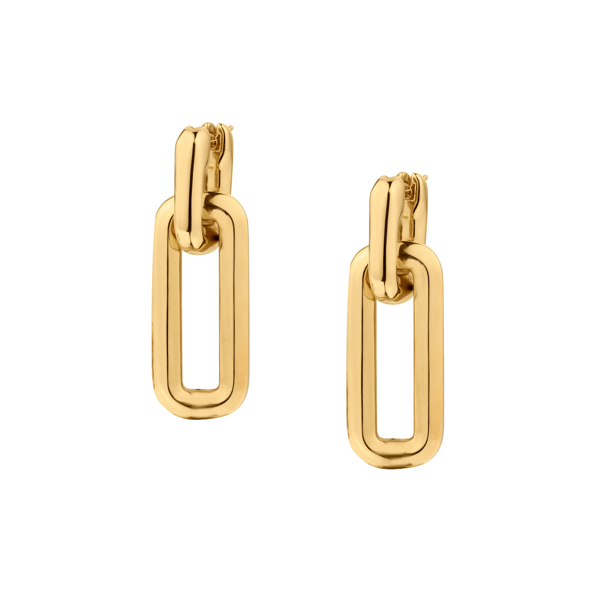 RECTANGULAR DROP HOOP EARRINGS