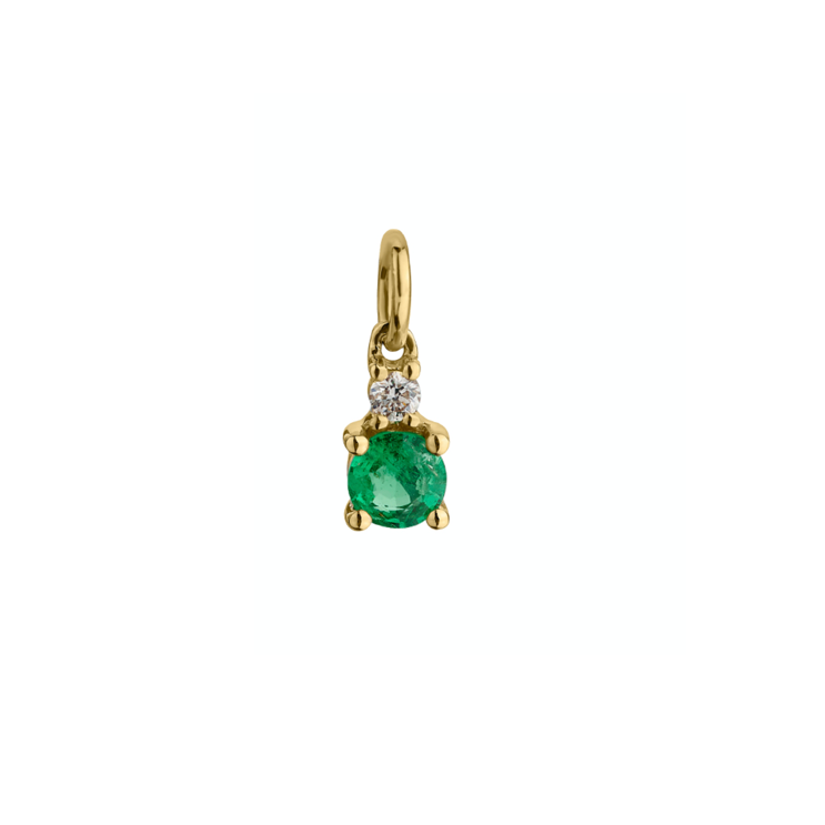 MINI EMERALD & DIAMOND CHARM