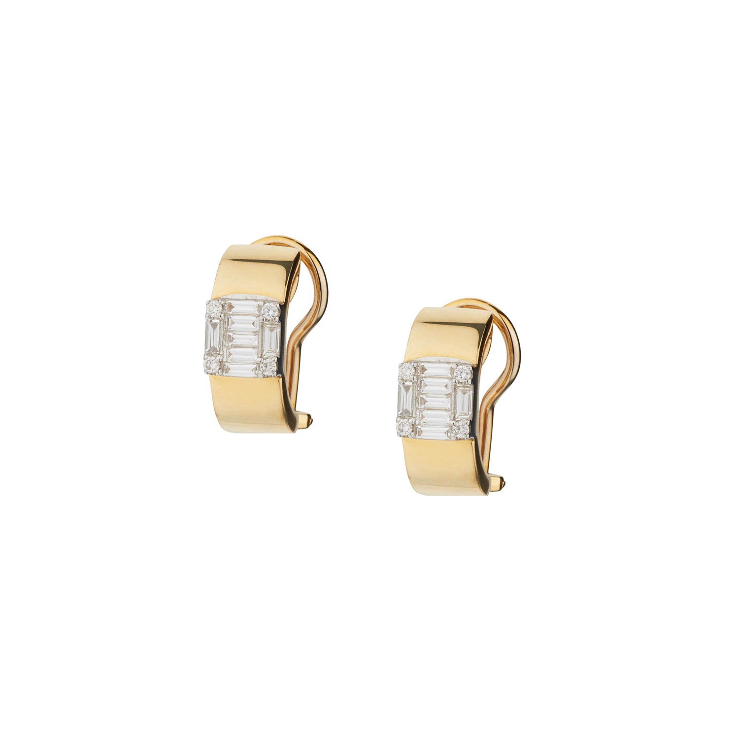 BAGUETTE DIAMOND HUGGIE EARRINGS