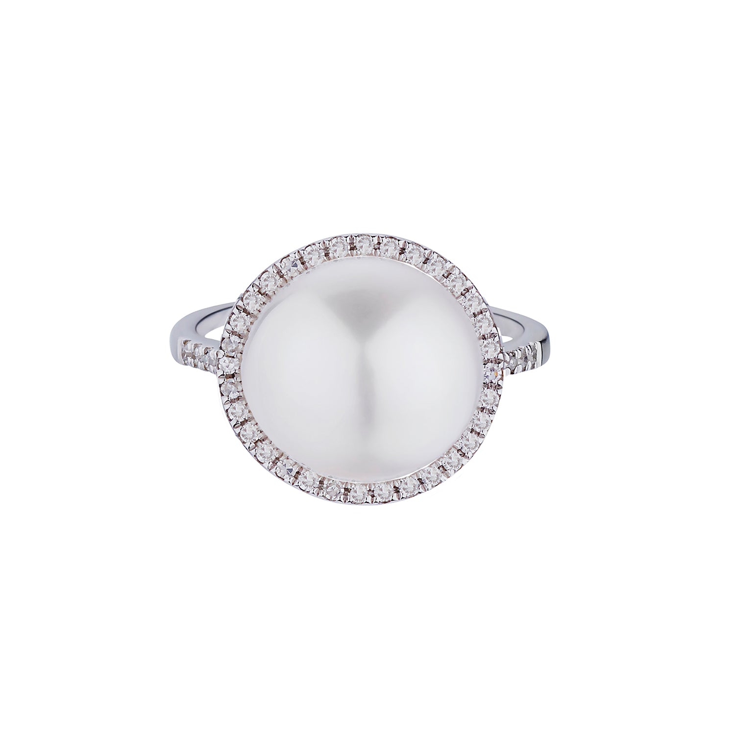 PEARL & DIAMOND HALO RING