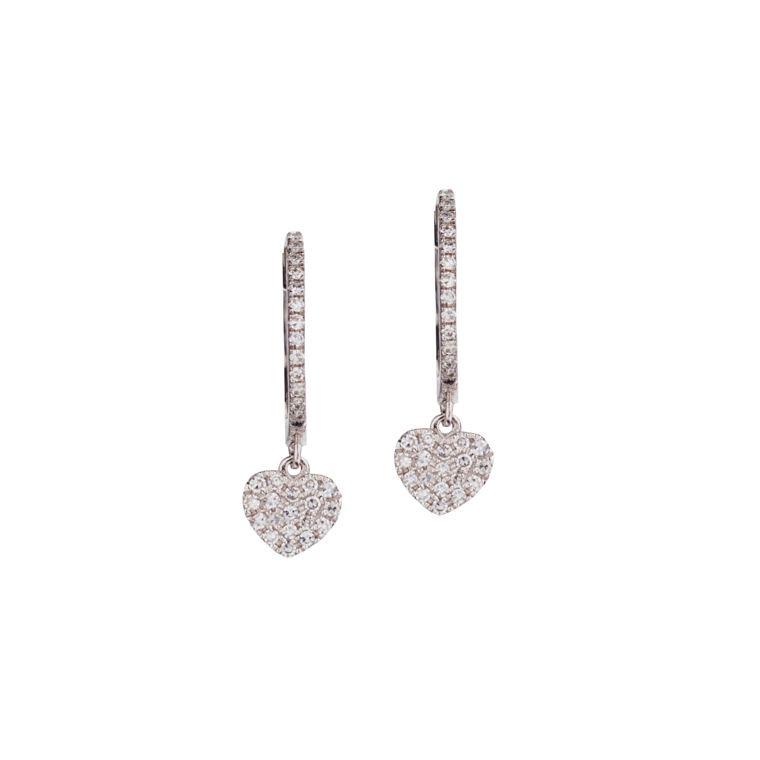 DROP HEART DIAMOND EARRING