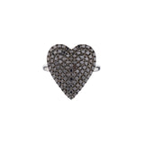 BLACK DIAMOND TIERED HEART RING