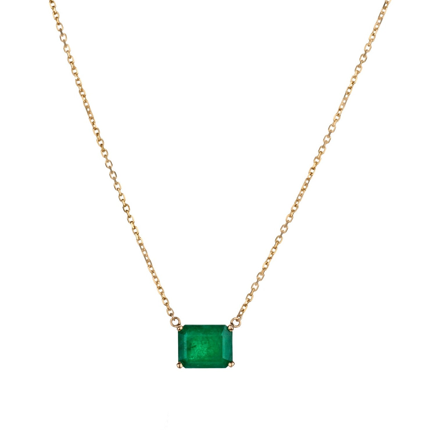 EMERALD SOLITAIRE NECKLACE